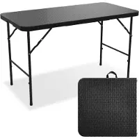 LifeGoods Inklapbare Tafel - 120 cm - Campingtafel - 4 Personen - Vouwtafel - Zwart