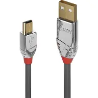Lindy 36632 USB-kabel USB 2.0 USB-A stekker, USB-mini-B stekker 2.00 m Grijs