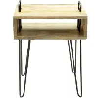 AnLi Style Bijzettafel open vak/ handgrepen (Naturel, 40x52cm)