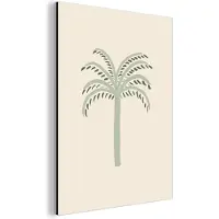 MuchoWow Wanddecoratie Metaal - Aluminium Schilderij Industrieel - Palmboom - Natuur - Groen - Minimalisme - 120x160 cm - Dibond - Foto op aluminium - Industriële muurdecoratie - Voor de woonkamer/slaapkamer