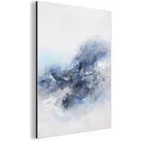 MuchoWow Wanddecoratie Metaal - Aluminium Schilderij Industrieel - Verf - Schilderij - Abstract - Blauw - 90x120 cm - Dibond - Foto op aluminium - Industriële muurdecoratie - Voor de woonkamer/slaapkamer