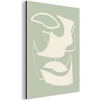 MuchoWow Wanddecoratie Metaal - Aluminium Schilderij Industrieel - Vormen - Abstract - Groen - 60x80 cm - Dibond - Foto op aluminium - Industriële muurdecoratie - Voor de woonkamer/slaapkamer