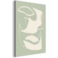 MuchoWow Wanddecoratie Metaal - Aluminium Schilderij Industrieel - Vormen - Abstract - Groen - 60x80 cm - Dibond - Foto op aluminium - Industriële muurdecoratie - Voor de woonkamer/slaapkamer
