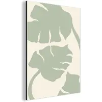 MuchoWow Wanddecoratie Metaal - Aluminium Schilderij Industrieel - Monstera - Bladeren - Groen - Planten - 60x80 cm - Dibond - Foto op aluminium - Industriële muurdecoratie - Voor de woonkamer/slaapkamer