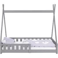 ECD-Germany Kinderbed Tipi | hout grijs 168x86x150 cm kinderbedden | NADUVI