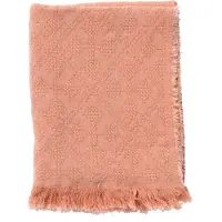 Dutch decor - BELLE - Plaid 130x180 cm - 100% katoen - geweven patroon - Muted Clay - roze