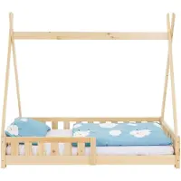 ECD-Germany Kinderbed Tipi | hout naturel 168x86x150 cm kinderbedden | NADUVI