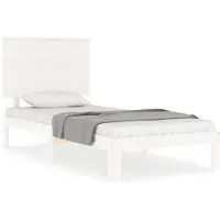 vidaXL Bedframe zonder matras massief grenenhout wit 90x200 cm