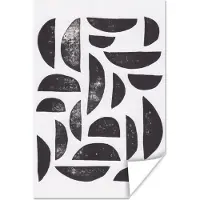 PosterMonkey Poster Vormen - Abstract - Zwart - Wit - 60x90 cm