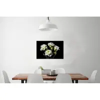 PosterMonkey Poster Bloemen - Rozen - Wit - Botanisch - Zwart - 60x40 cm