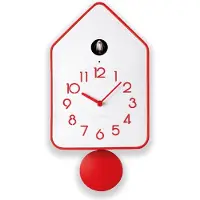 Guzzini QQ-UP - Koekoeksklok met pendelum - Rood Wit- Moderne koekoeksklok