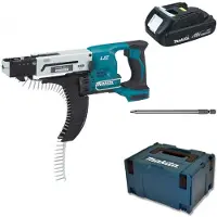 Makita DFR550Y1J 18V Li-Ion Accu Schroefautomaat / Bandschroefmachine Body + (1x 1.5Ah Accu) In Mbox - 25-55mm