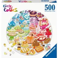 Ravensburger Round puzzle Circle of colors Desserts pastries - Legpuzzel - 500 stukjes