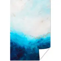 PosterMonkey Poster Verf - Zee - Blauw - Abstract - Goud - 20x30 cm