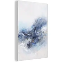 MuchoWow Wanddecoratie Metaal - Aluminium Schilderij Industrieel - Verf - Schilderij - Abstract - Blauw - 40x60 cm - Dibond - Foto op aluminium - Industriële muurdecoratie - Voor de woonkamer/slaapkamer