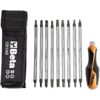 Beta Assortment of 9 reversible screwdrivers and 1 accessory in case 1281BG/A9 - 012810520