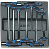 Gedore 1500 ES-DT 2142 Haakse schroevendraaier 2 mm, 2.5 mm, 3 mm, 4 mm, 5 mm, 6 mm, 7 mm, 8 mm, 10 mm 9-delig