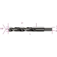 Beta Spiraalboren, korte uitvoering, schacht gereduceerd tot 13 mm HSS volledig geslepen gebruneerd 412A 14,50 - 004120206