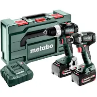 Metabo BSLBL+SSD200LTBL 685196000 Accu-schroefboormachine, Accu-slagmoersleutel 18 V 5.2 Ah Li-ion Incl. accu, Incl. lader