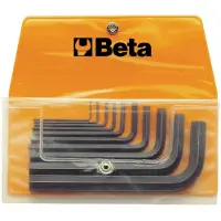 Beta 10-delige set haakse inbussleutels gebruneerd (art. 96N) in etui 96N/B10 - 000960650
