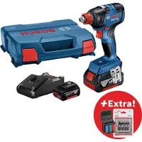 Bosch GDX 18V-200 Professional | Accu draaislagmoeraanzetter 18V 200Nm in L-BOXX (2x 4.0Ah accu + lader) - 0615990M38