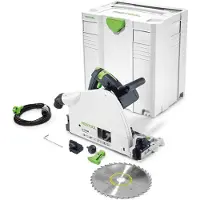Festool TS 75 EBQ-Plus, zwart, groen, wit, REACh-conform, 3550 omwentelingen per minuut, 7,5 cm, 5,6 cm, 106 dB