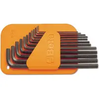 Beta 12-delige set haakse inbussleutels, lange uitvoering gebruneerd (art. 96L) met support 96L/SC12 - 000960929