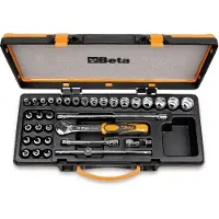 Beta Doppendoos met 17 dopsleutels, 12 schroevendraaier-doppen en 5 toebehoren 910B/C29 - 009100945