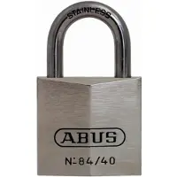 ABUS Hangslot 84IB/30 - Kast van Massief Messing - Beugel van Edelstaal met Kunststofmantel - Dubbele Beugelvergrendeling - Inclusief 2 Sleutels - Afmeting 30 mm - Kleur Zilver