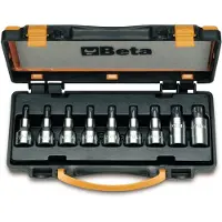 Beta 9-delige set schroevendraaier-doppen voor Torx schroeven (art. 920TX) in kistje 920TX/C9 - 009200546