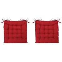 Atmosphera Tuintoelkussen - 8x - rood - katoen - 38 x 6 cm - zitkussen