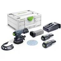 Festool ETSC 125 3,1 I-Plus 18V Li-Ion Accu Excenterschuurmachine Set (2x 3,1Ah) In Systainer - 125mm - Koolborstelloos