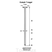 Dutack T-nagels | 45mm | 1000 stuks - 5220039