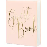 Party Deco Gastenboek Gastenboek 20 x 24,5 cm, Roze/Goud (20 x 24,5 cm)