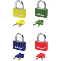 Masterlock 40mm - 21mm hardened steel shackle, 6mm diam. - double locking - 4-pin - 9141EURDCOL