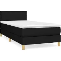 vidaXL Boxspring met matras stof zwart 100x200 cm