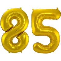 Folat Folie ballonnen - 85 jaar cijfer - goud - 86 cm - leeftijd feestartikelen - verjaardag versiering