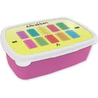 MuchoWow Broodtrommel Roze - Lunchbox - Brooddoos - Kinderkamer - Rekenen - Aftrekken - Jongens - Meisjes - Kinderen - 18x12x6 cm - Kinderen - Meisje