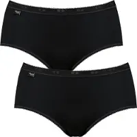 Sloggi 2P Basic Plus Midi Briefs Zwart katoen 46 Dames