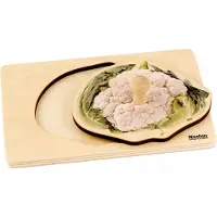 Nienhuis MONTESSORI Kinderpuzzel Bloemkool - Groente kennis - Houten speelgoed - Houten puzzel - Educatief speelgoed - 1 stukje - Vanaf 2 jaar