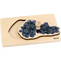 Nienhuis MONTESSORI Kinderpuzzel Druiven - Houten speelgoed - Houten puzzel - Educatief speelgoed - 1 stukje - Vanaf 2 jaar