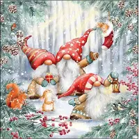 Ambiente Lunch Servetten - Gnomes snowy forest