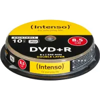 Intenso 1x10 DVD+R 8.5GB 8x Double Layer printable - DVD+R DL - 120 mm - Printable - Cakebox - 10 pc(s) - 8.5 GB