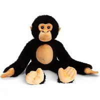 Keel Toys Knuffeldier Chimpansee aap - zachte pluche stof - premium knuffels - 38 cm - hangend - Knuffeldier