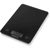 Inventum WS305B - Digitale keukenweegschaal - 1 gr tot 5 kg - Tarrafunctie - Glazen oppervlak - Inclusief batterij - Zwart glas