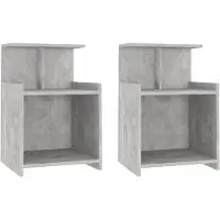 vidaXL Nachtkastjes 2 st 40x35x60 cm bewerkt hout betongrijs