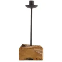 Dijk Natural Collections Dinnercandle holder teak wood 11x7.5x28 cm