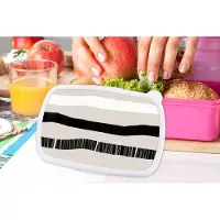 MuchoWow Broodtrommel Roze - Lunchbox - Brooddoos - Lijn - Pastel - Minimalisme - Patronen - 18x12x6 cm - Kinderen - Meisje