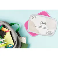MuchoWow Broodtrommel Roze - Lunchbox - Brooddoos - Spreuken - Quotes - Dieet - Woordenboek - Dieet definitie - 18x12x6 cm - Kinderen - Meisje