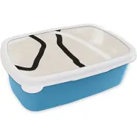 MuchoWow Broodtrommel Blauw - Lunchbox - Brooddoos - Roze - Minimalisme - Design - 18x12x6 cm - Kinderen - Jongen
